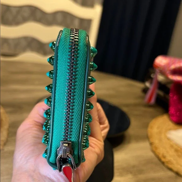 129. Christian Louboutin Green Zippy long wallet w/CoA - Picture 5 of 14